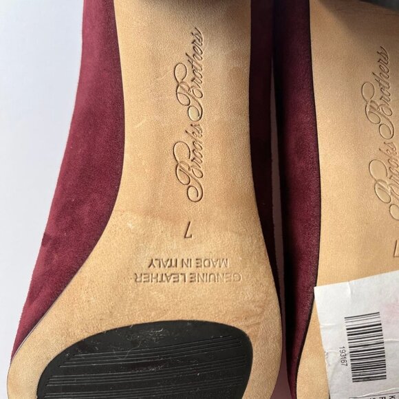 Brooks Brothers Women Burgundy Wine Suede Mid Heeled Pumps | Size 7 - Picture 9 of 10